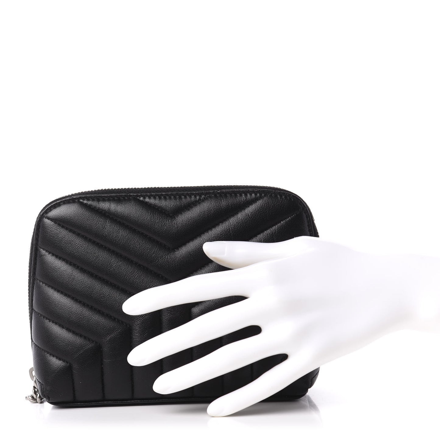 Lambskin Matelasse Cosmetic Case Black