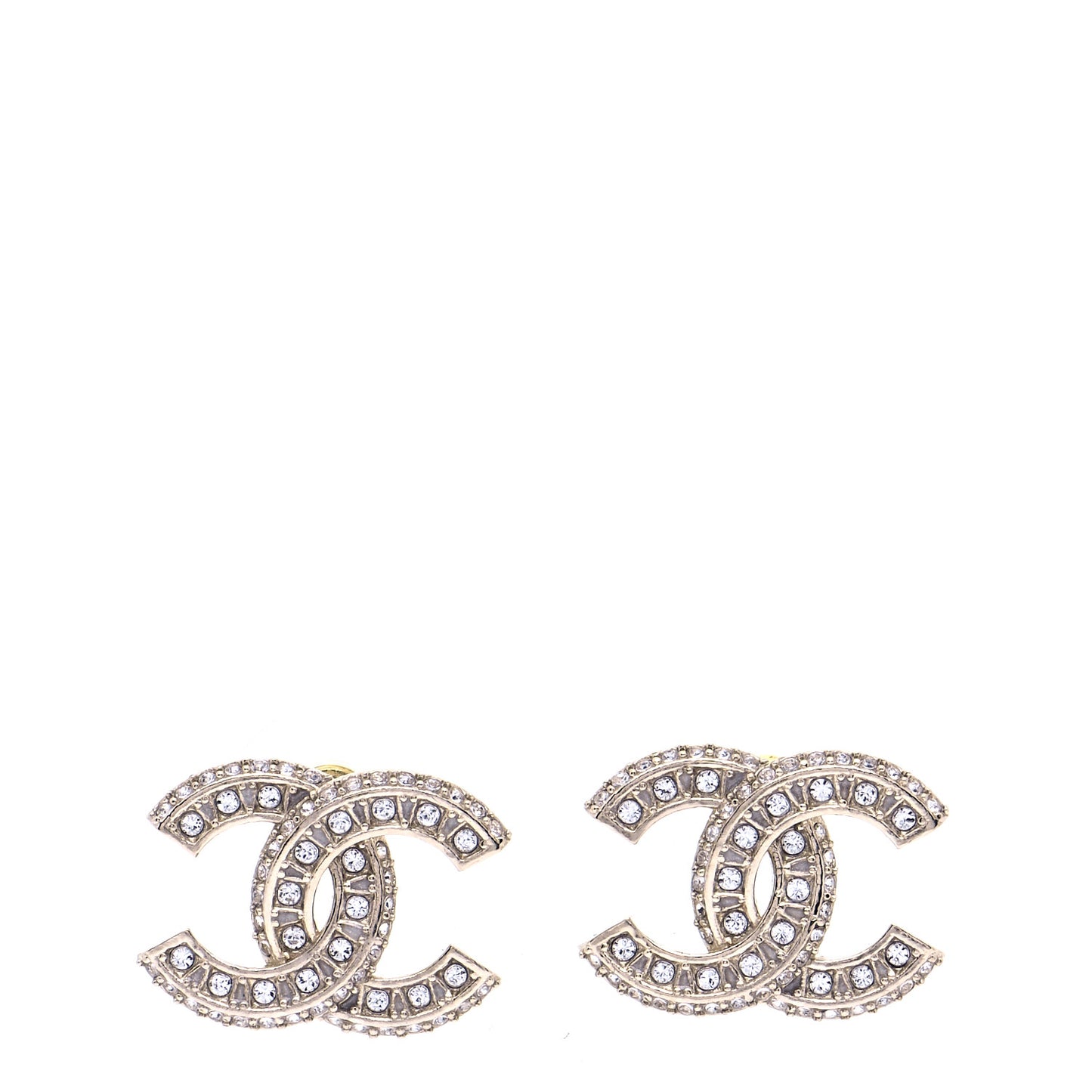 Crystal Timeless CC Earrings Light Gold