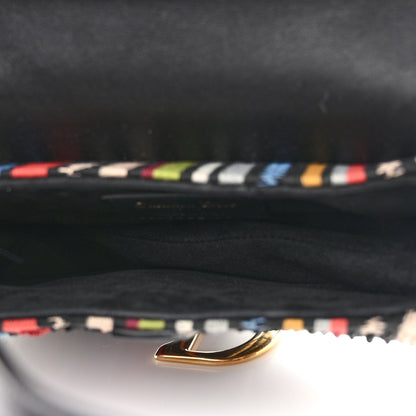 Christian Dior Canvas Embroidered Mini Saddle Bag Multicolor 5 of 13