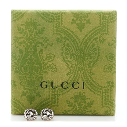 Gucci Sterling Silver Textured Interlocking G Stud Earrings 5 of 5
