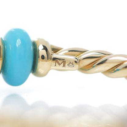 David Yurman 18K Yellow Gold Turquoise Rio Rondelle Ring 54 7 5 of 5