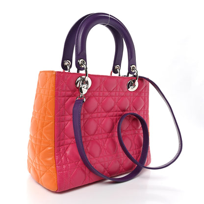 Christian Dior Lambskin Cannage Medium Tri-Color Lady Dior Pink 3 of 11