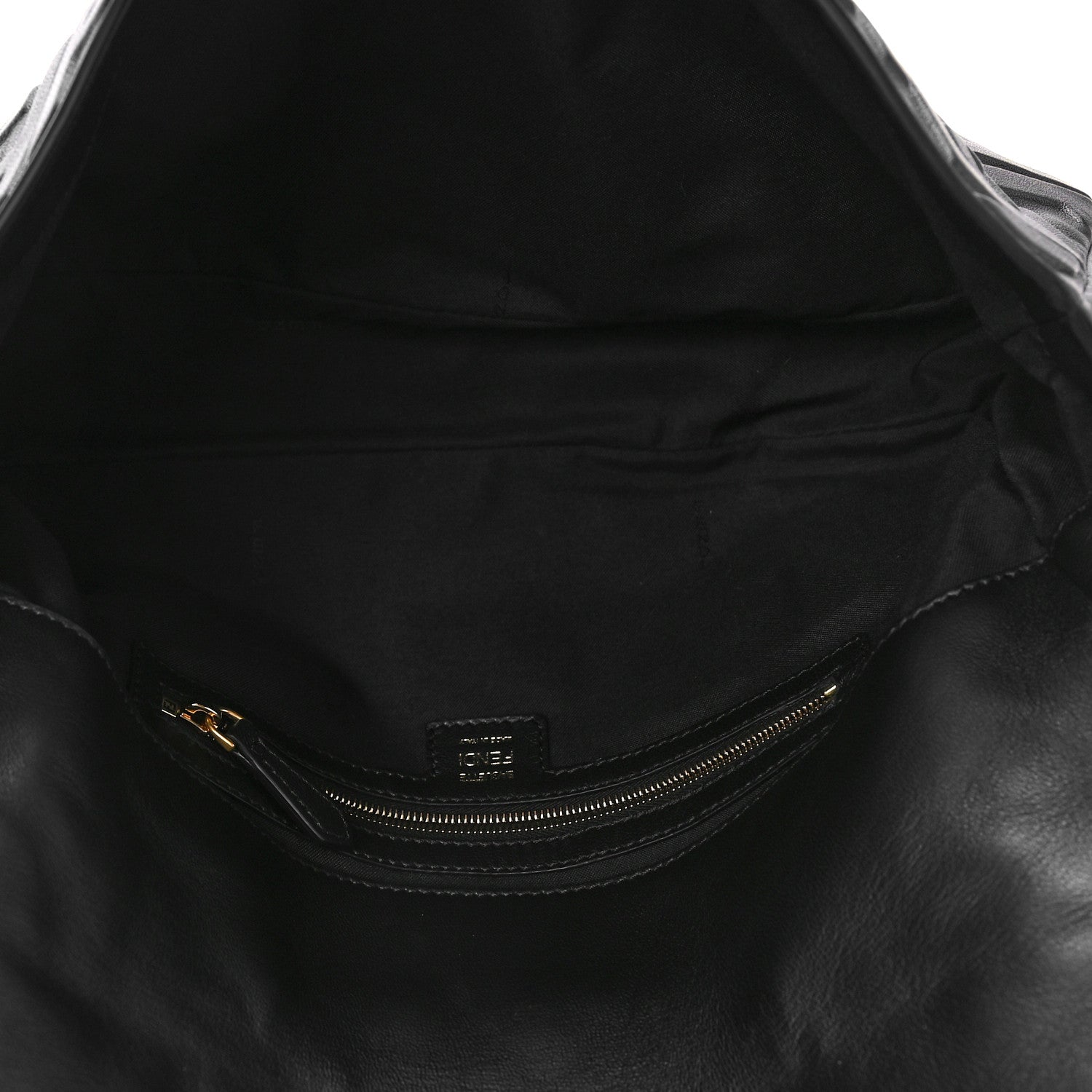 Fendi Nappa FF 1974 Embossed Large Baguette Black 5 of 8