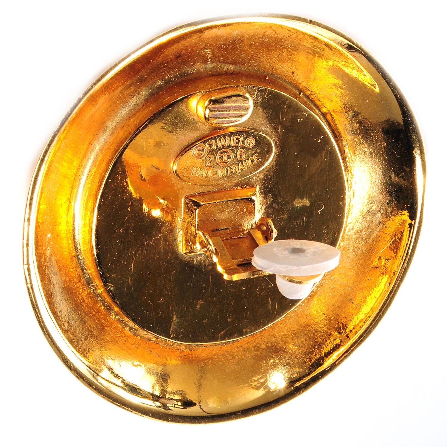 Chanel Metal CC Clip On Earrings Black and Gold 8 of 9