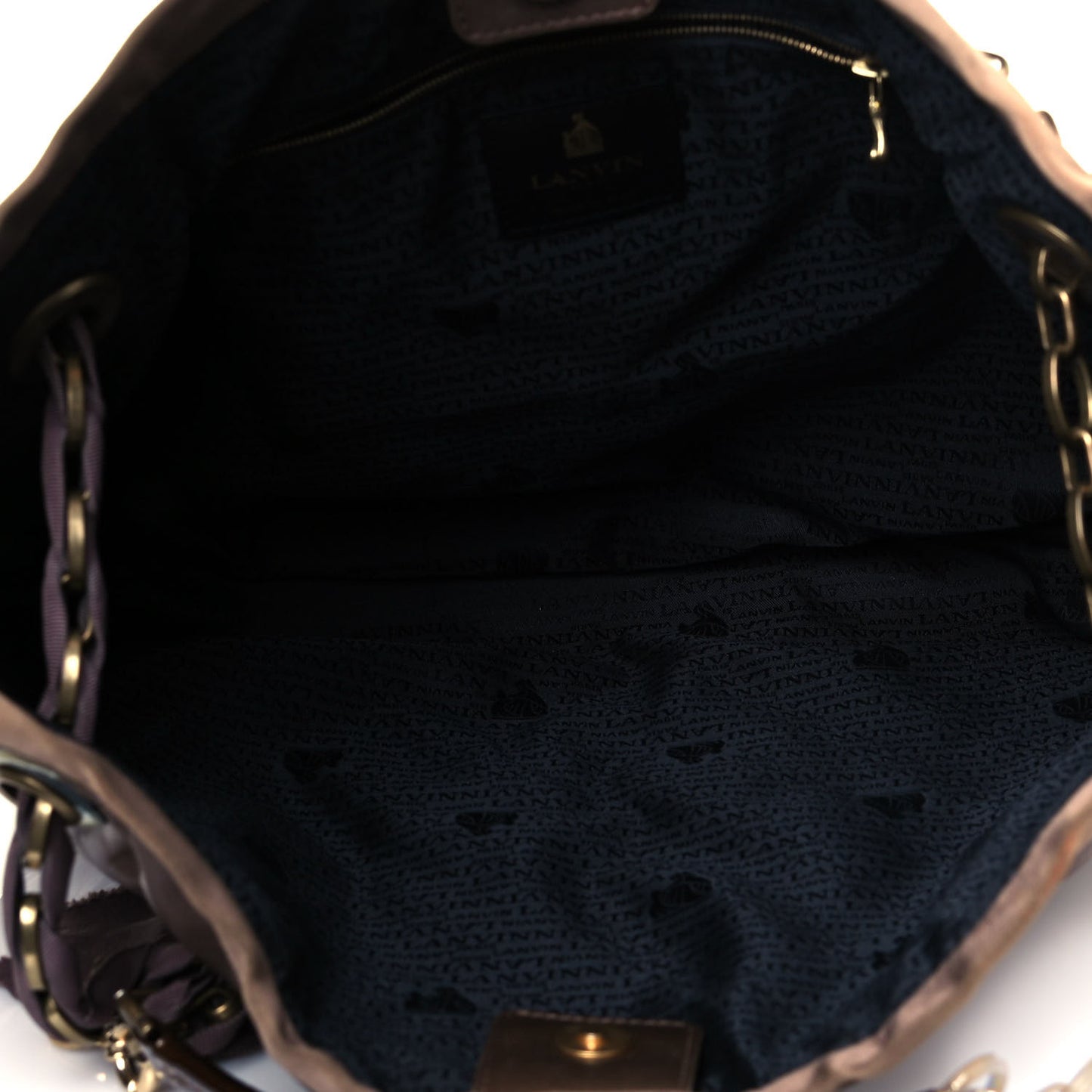 Lambskin Quilted Amalia Cabas Tote Brown