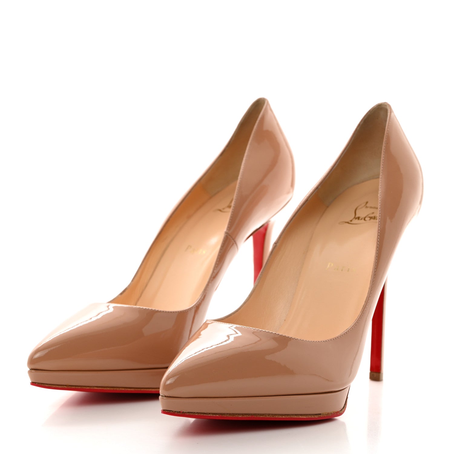 Christian Louboutin Patent Pigalle Plato 120 Pumps 40.5 Nude 3 of 7