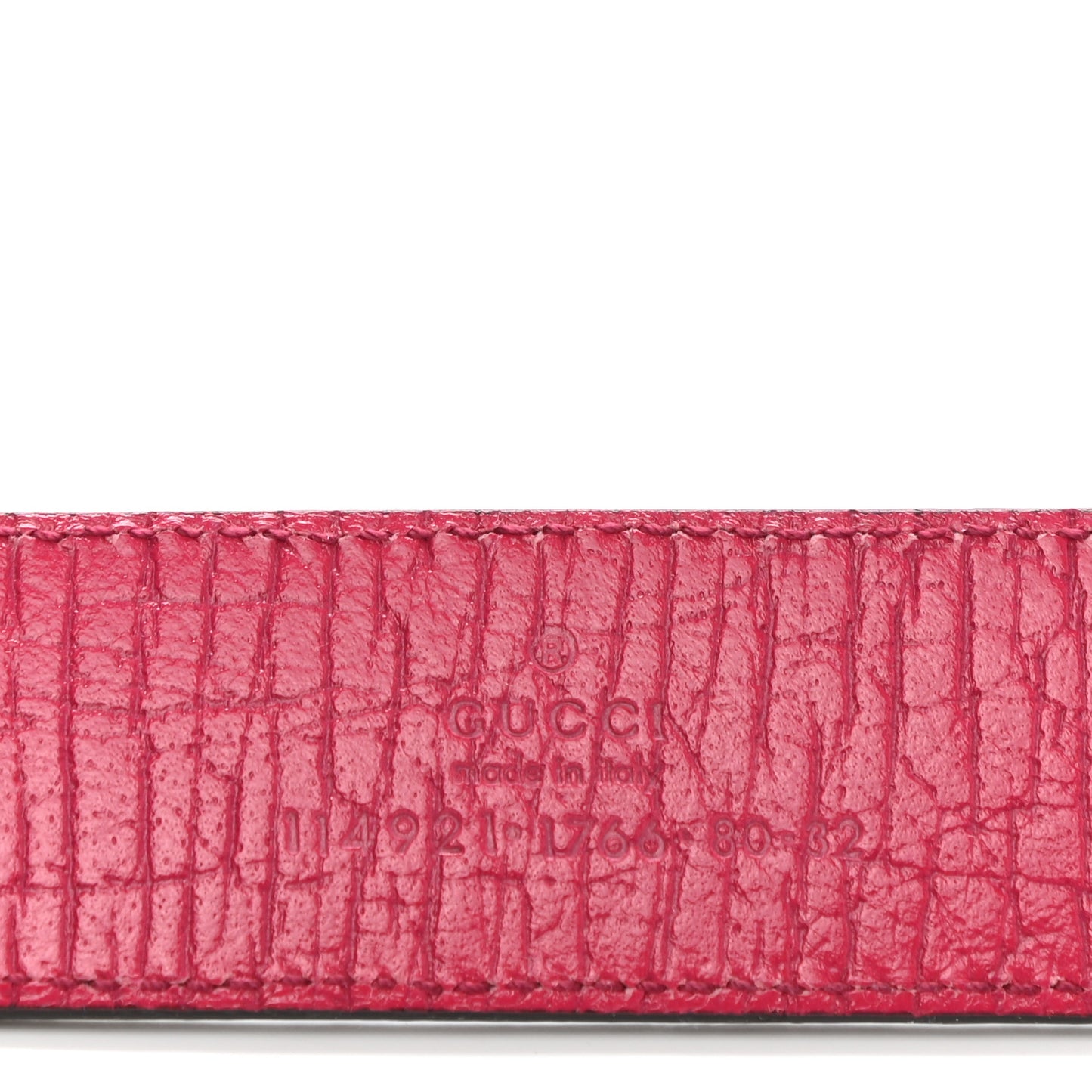 GG Supreme Monogram Plaque Belt 85 34 Fuchsia