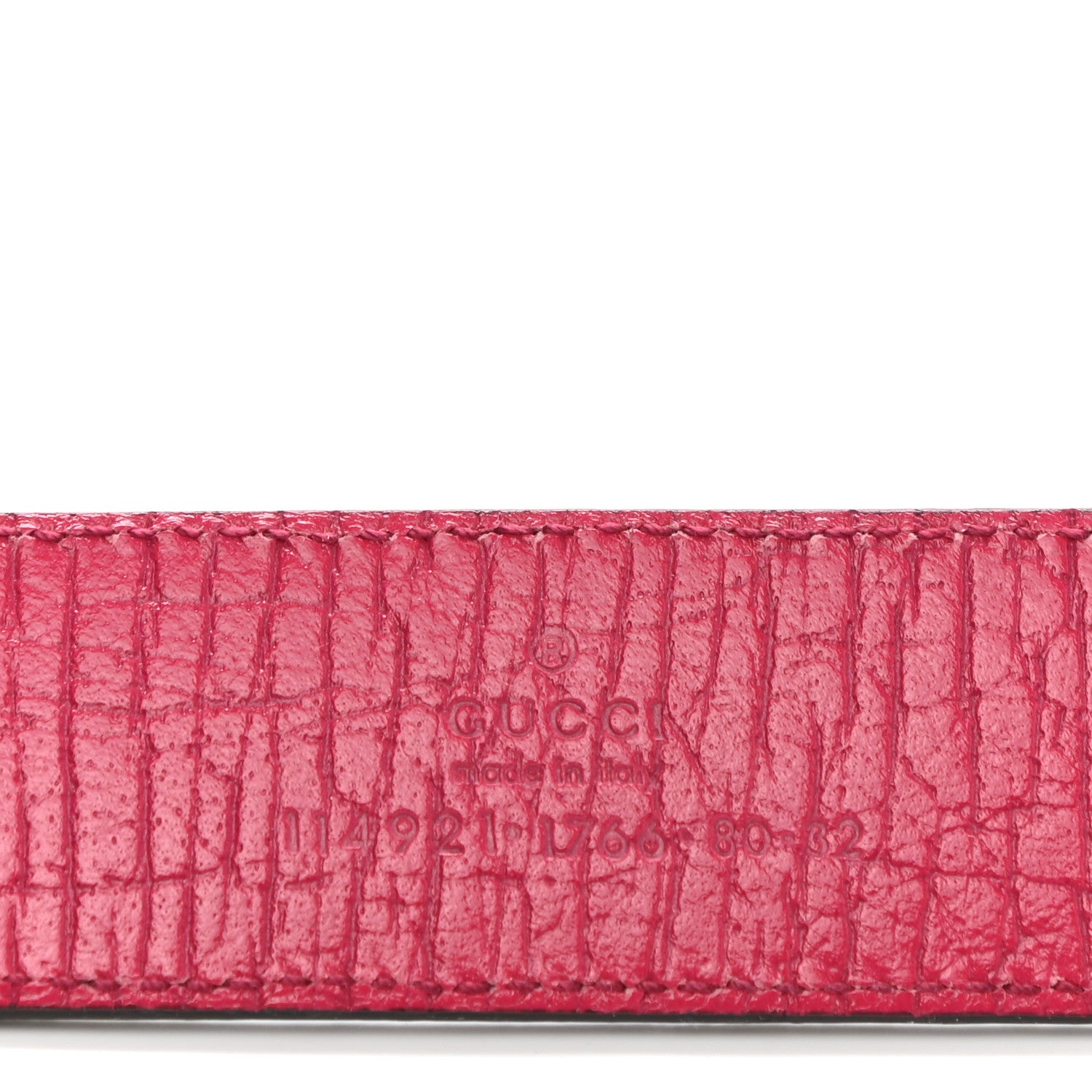 Gucci GG Supreme Monogram Plaque Belt 85 34 Fuchsia 5 of 6