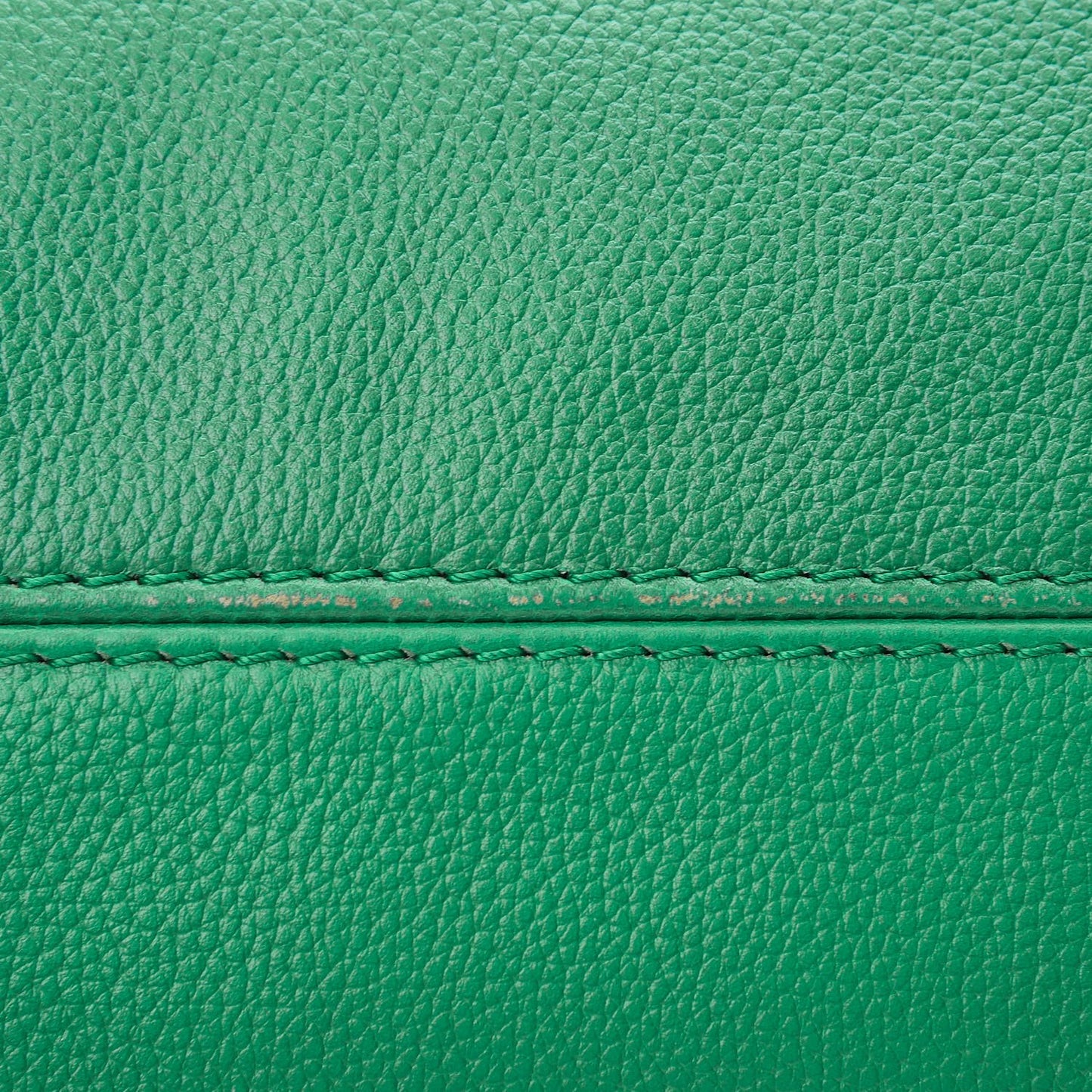 Pebbled Calfskin Large Skull Padlock Zip Around Tote Green