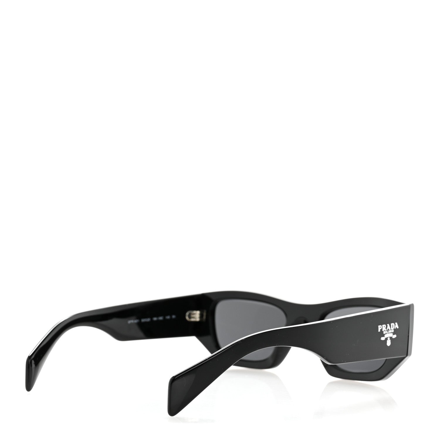 Prada Acetate Pillow Sunglasses SPR A01 Black 4 of 9