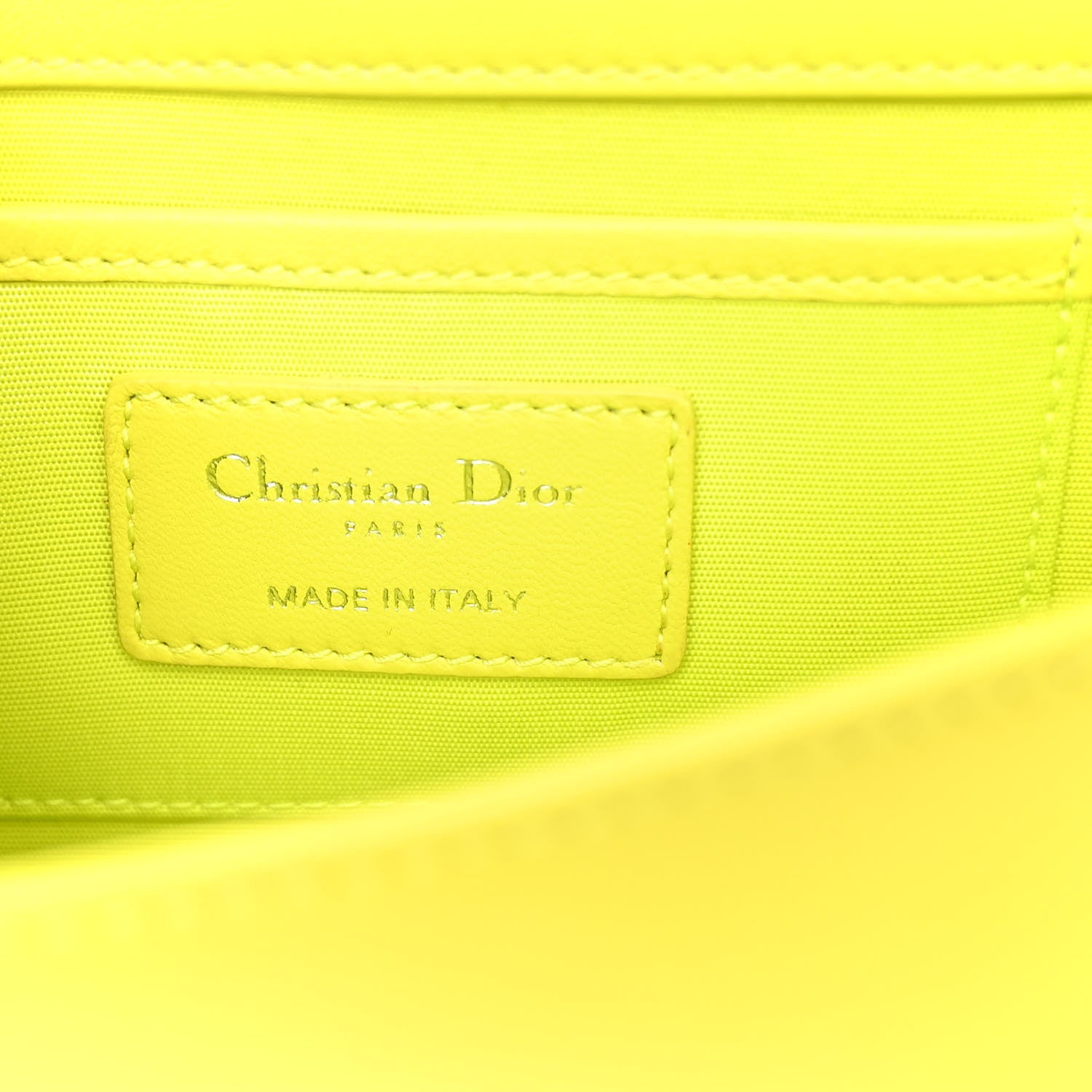 Christian Dior Lambskin Cannage Lady Dior Convertible Clutch Vert Acide 6 of 9