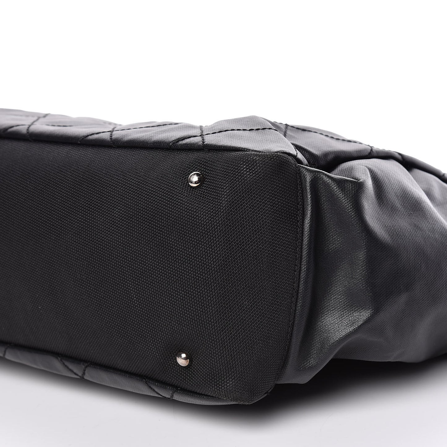 Coated Canvas Large Paris Biarritz Tote Black