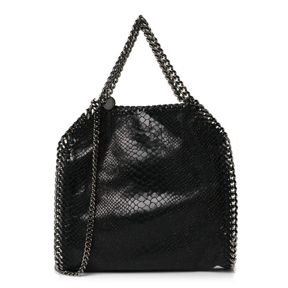 Stella McCartney Faux Snakeskin Small Falabella Fold Over Tote Black 1 of 10