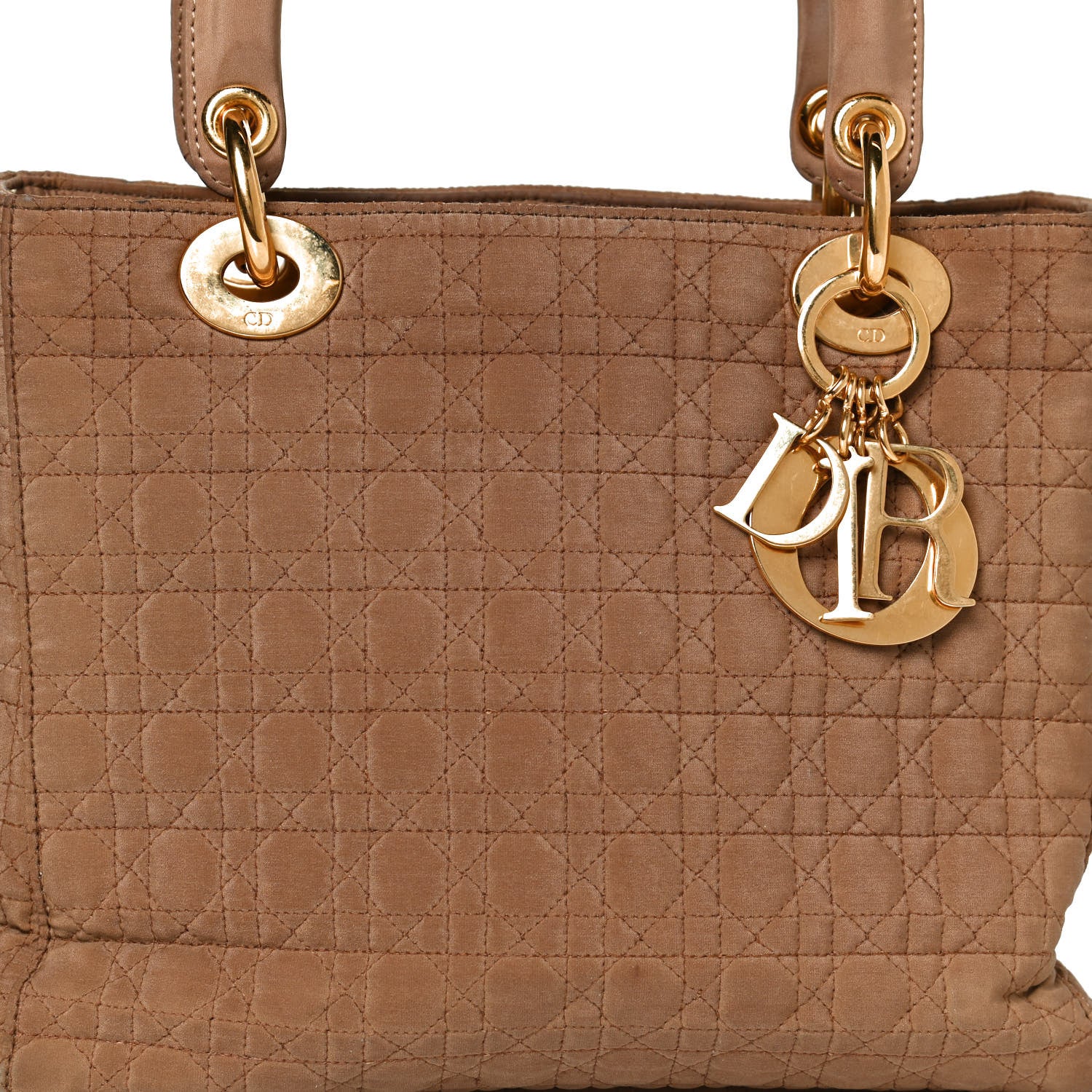 Christian Dior Nylon Cannage Medium Lady Dior Tan 8 of 14
