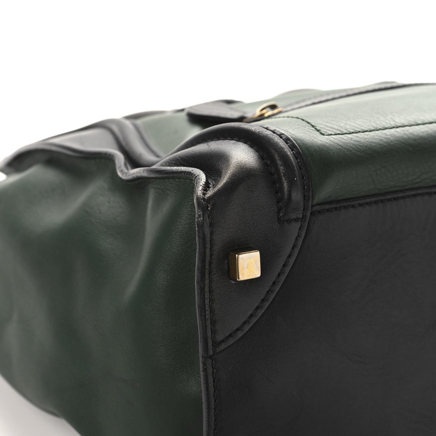 Celine Smooth Calfskin Mini Bi-Color Luggage Forest Black 7 of 14