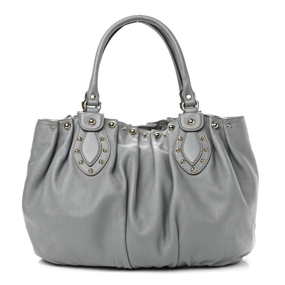 Gucci Calfskin Studded Pelham Tote Grey 1 of 15
