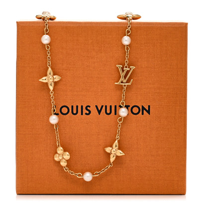 Louis Vuitton Metal Resin Louisa Necklace Gold 6 of 6