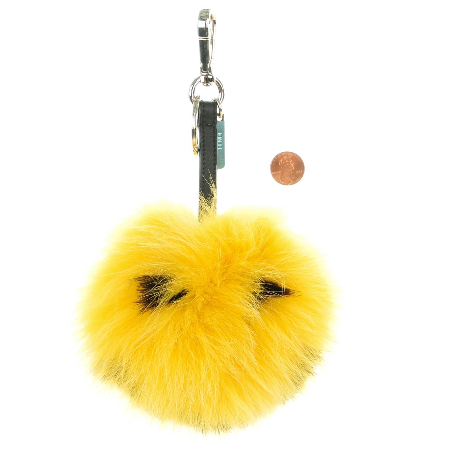 Fendi Fox Fur Smiley Bag Charm Yellow 2 of 4