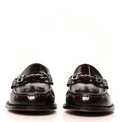 Christian Dior Brushed Calfskin Mens Logo Plaque Loafers 40 Red Black 2 of 8