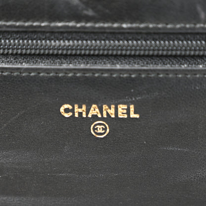 Chanel Velvet Pearl Diamond Embellished Wallet On Chain WOC Black 6 of 11
