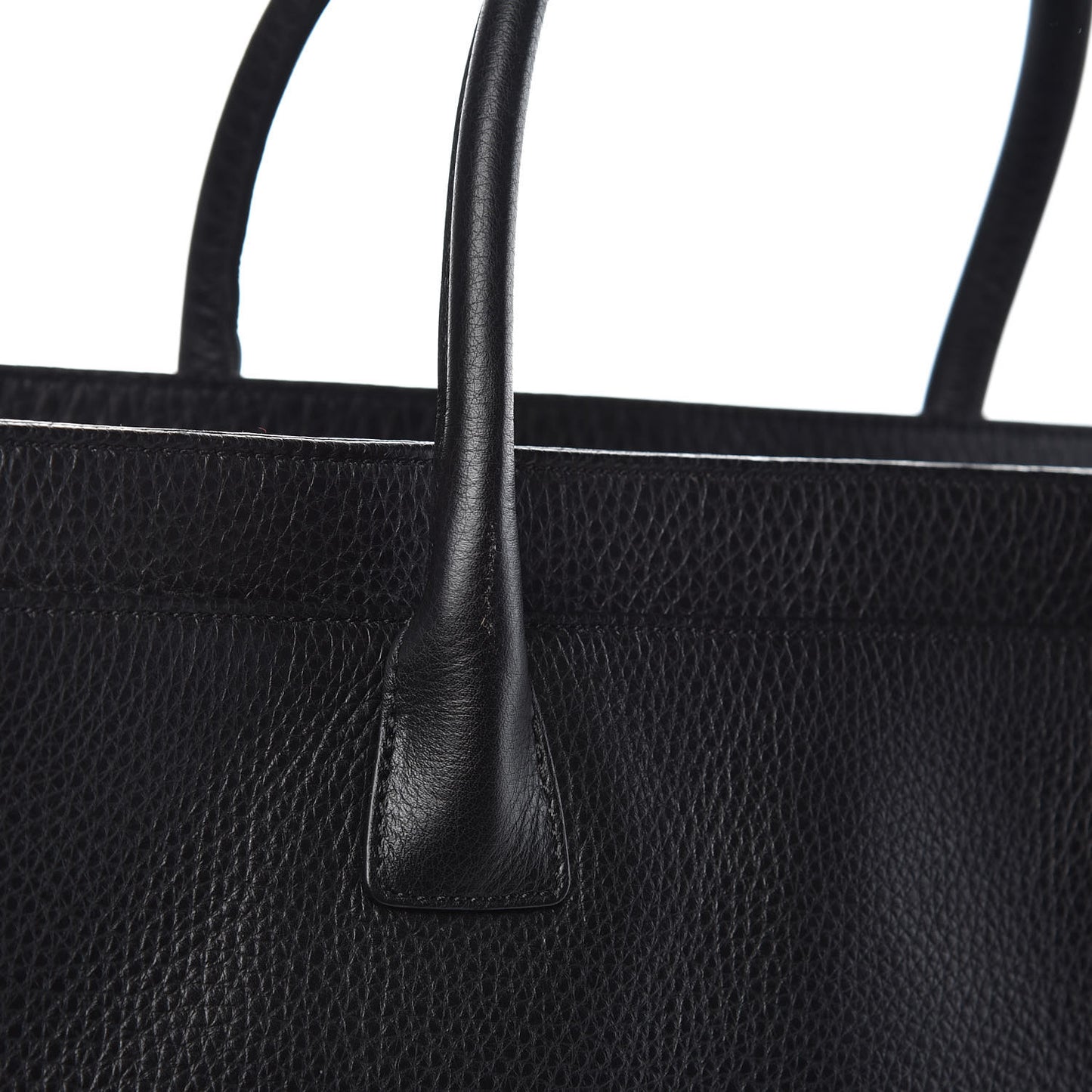 Calfskin Cerf Executive Shopper Tote Black