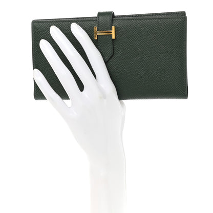 Hermes Epsom Bearn Gusset Wallet Vert Anglais 2 of 8