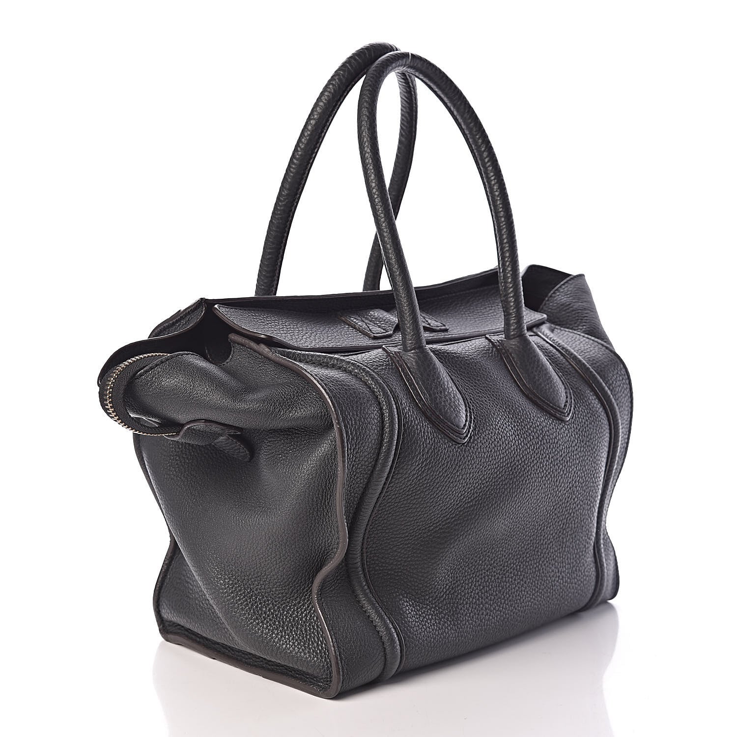 Celine Drummed Calfskin Mini Luggage Anthracite 3 of 15
