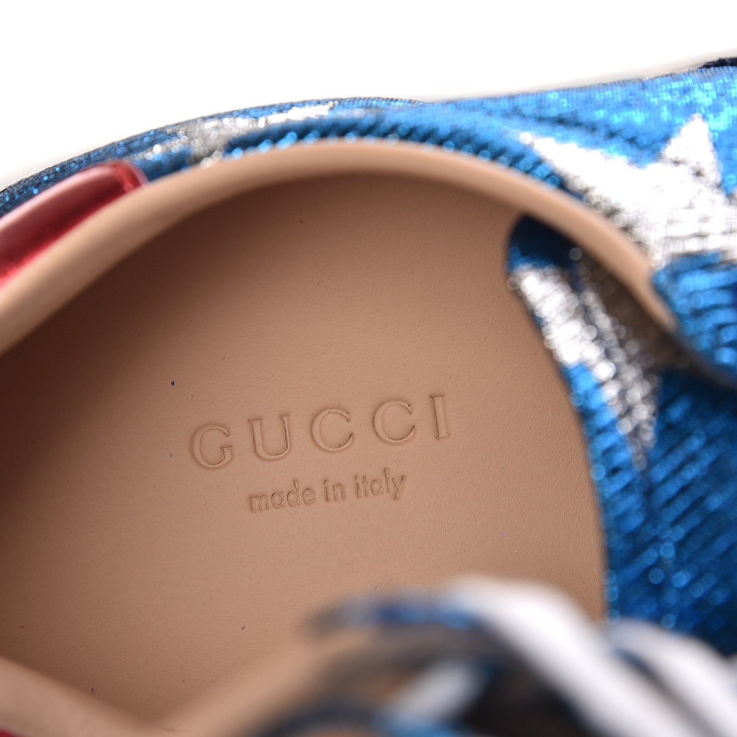 Gucci Lurex Starry Sky Sylvie Web New Ace Sneakers 37.5 Bluette Silver 5 of 7