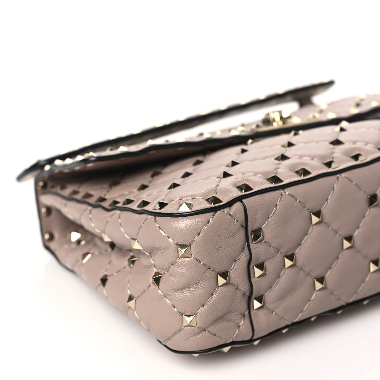 Valentino Garavani Lambskin Medium Rockstud Spike Shoulder Bag Poudre 8 of 9