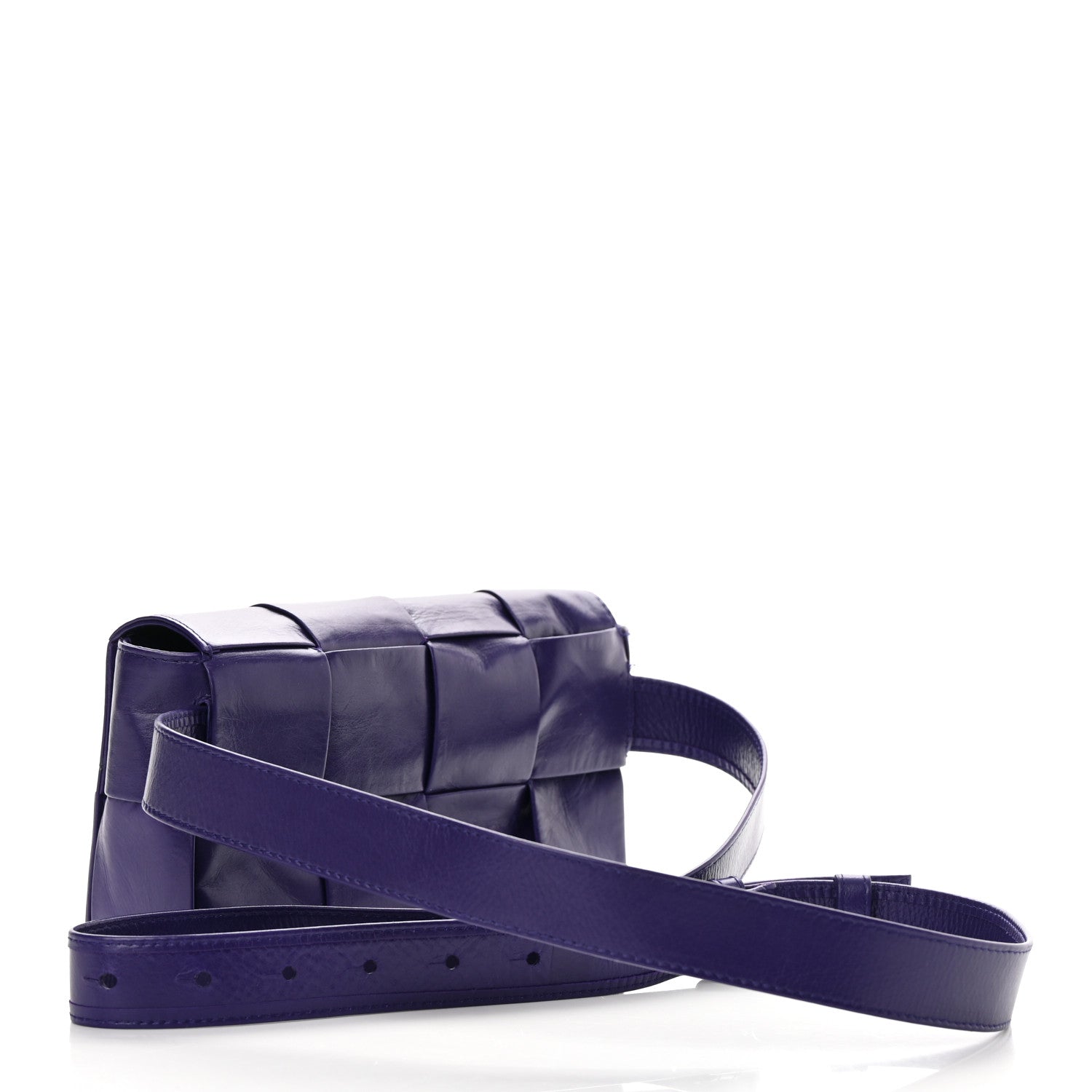 Bottega Veneta Paper Calfskin Intrecciato Cassette Belt Bag Purple 3 of 13