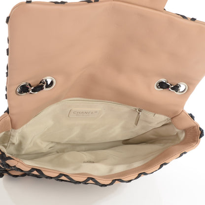 Chanel Lambskin Jumbo Canebiers Net Flap Biege 5 of 8