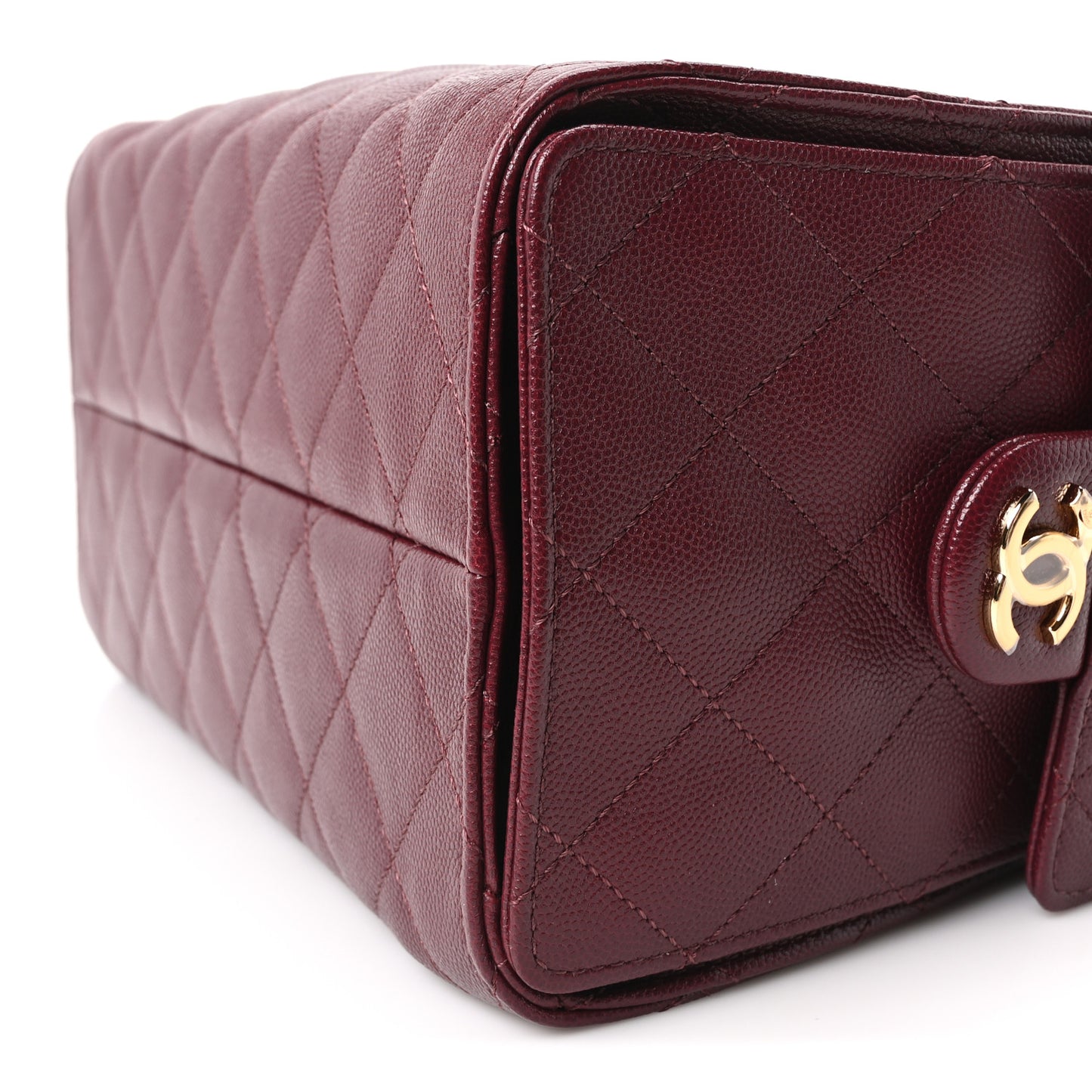 Caviar Quilted Small Chanel 25 Handbag Dark Burgundy