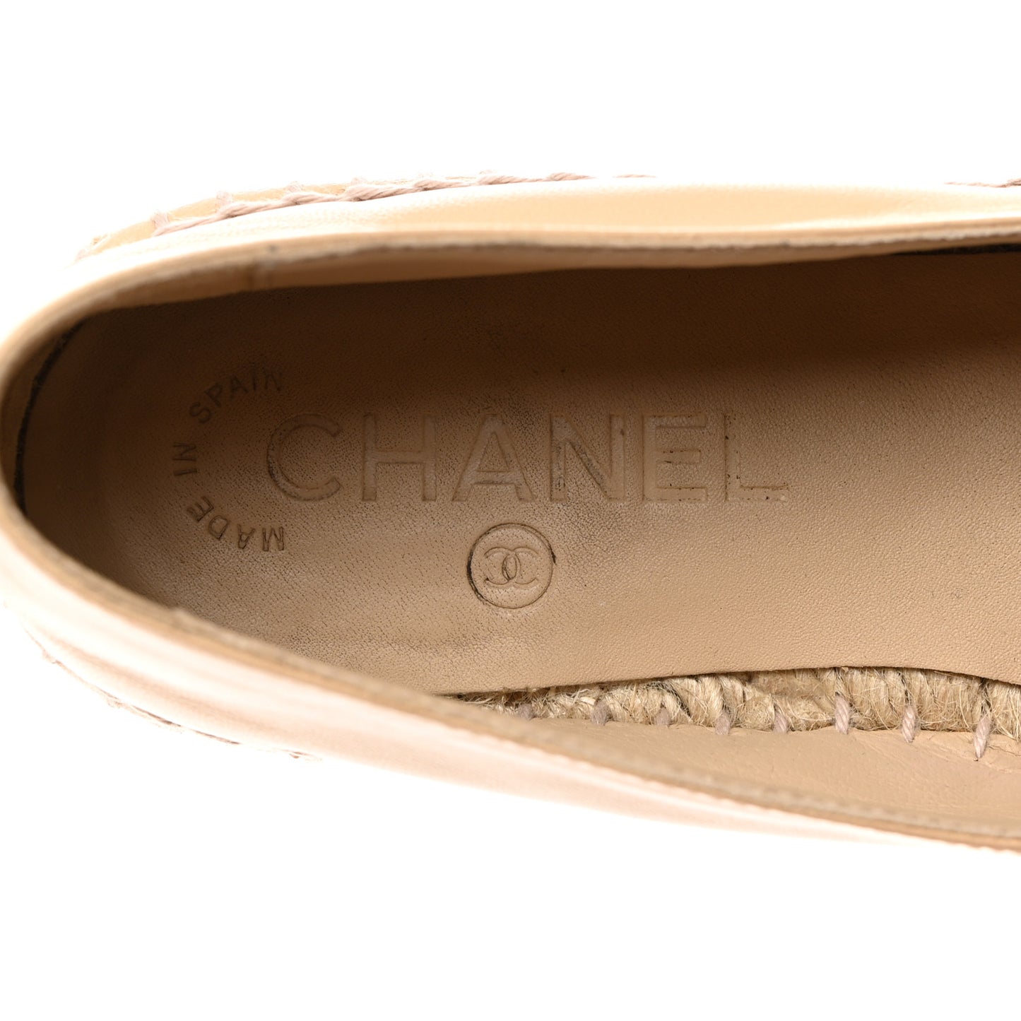 Lambskin CC Espadrilles 38 Beige Black