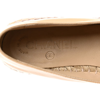 Chanel Lambskin CC Espadrilles 38 Beige Black 6 of 9