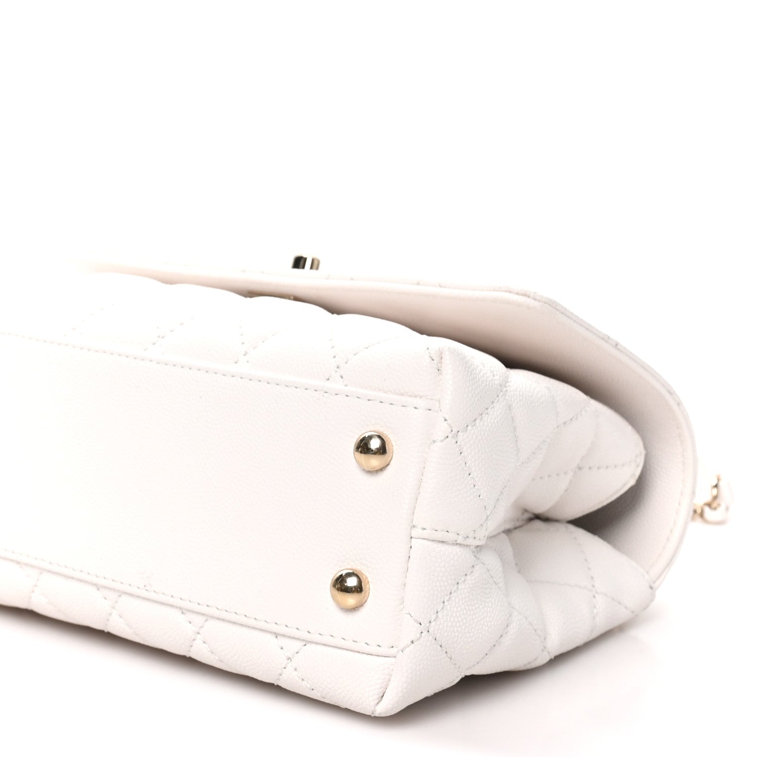 Chanel Caviar Quilted Mini Coco Handle Flap White 9 of 9