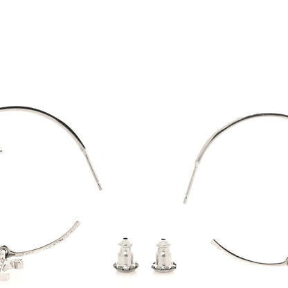 Christian Dior Crystal Hoop Earrings Silver 3 of 4