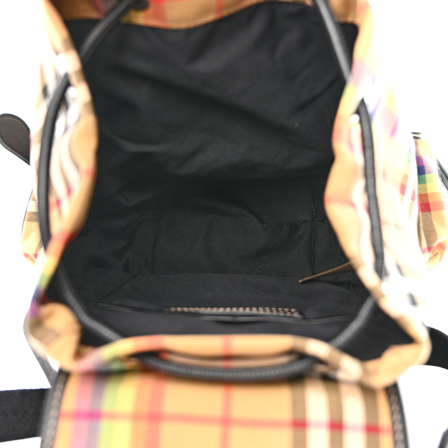 Vintage Rainbow Check Small Rucksack Backpack Antique Yellow