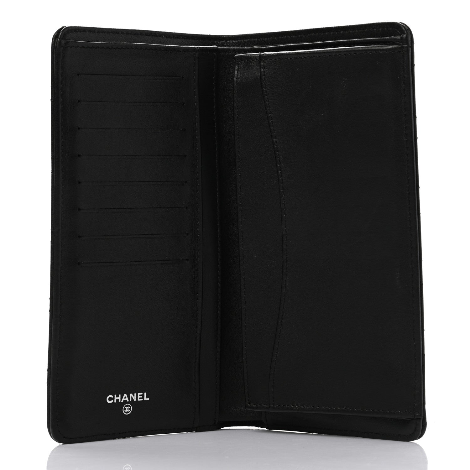 Chanel Lambskin Quilted Yen Wallet Black 5 of 11