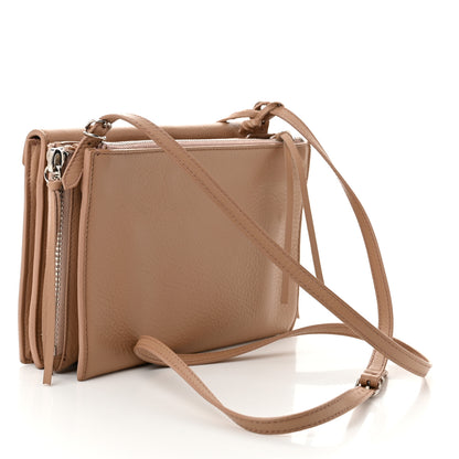 Balenciaga Veau Papier Classic Silver Hardware Triple XS Zip Around Crossbody Rose Des Sables 4 of 14