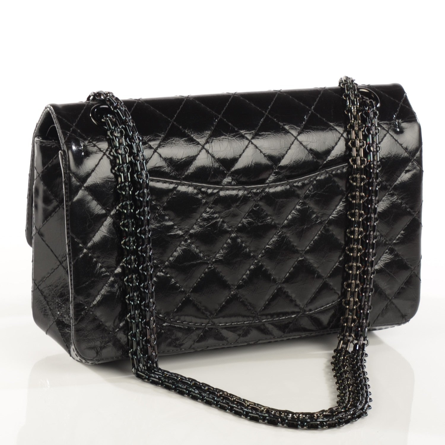 Chanel Glazed Calfskin Quilted 2.55 Reissue 225 Flap Black 3 of 8