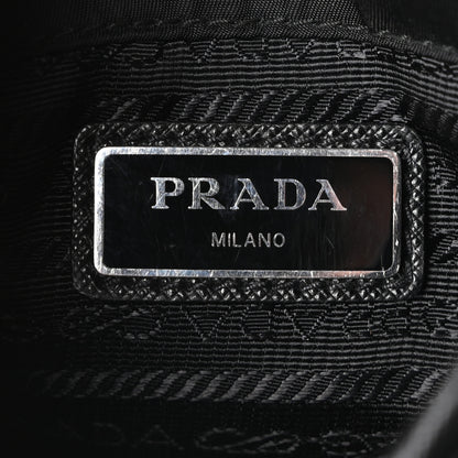 Prada Re-Nylon Saffiano Mini Pocket Single Snap Buckle Messenger Bag Black 6 of 10