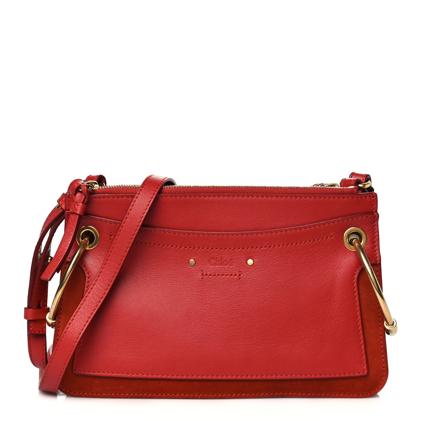 Calfskin Suede Mini Roy Bag Earthy Red