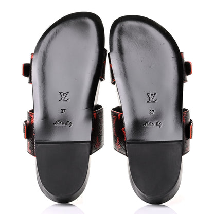 Louis Vuitton Catogram Bom Dia Flat Mule 37 Black Marron 4 of 5