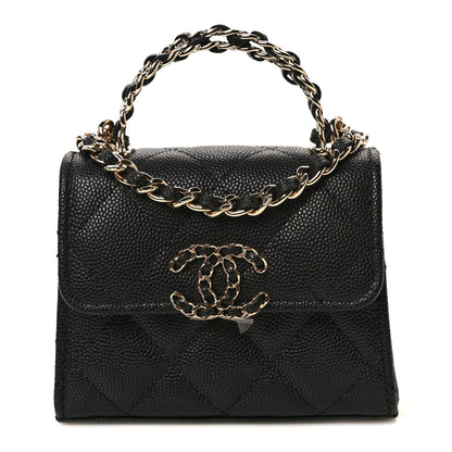 Chanel Caviar Quilted Chain Top Handle With Chain Black 1 of 9
