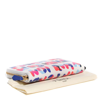 Fendi Vitello Elite Fendi Roma Simply Zip Around Wallet White Multicolor 4 of 9
