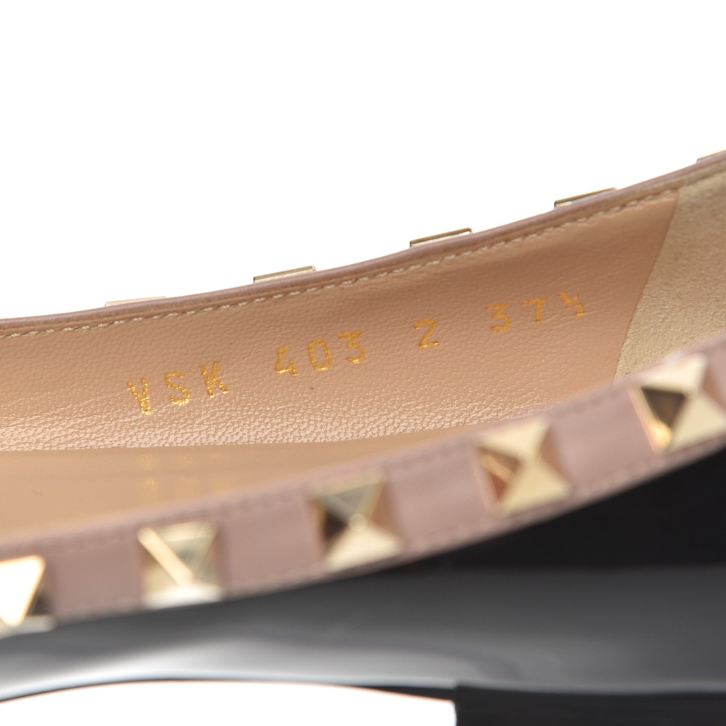 Patent Nappa Rockstud Ballerina Flats 37.5 Black Poudre