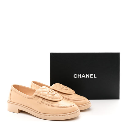 Chanel Lambskin Quilted CC Turnlock Moccasins 40 Beige 12 of 12