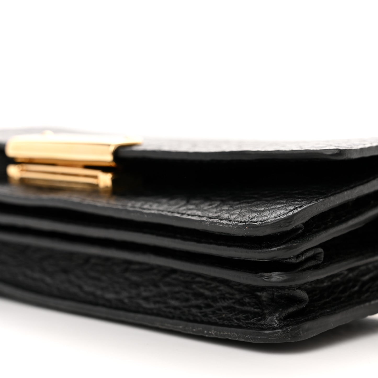 Signature Grain Small Madison Chain Clutch Black