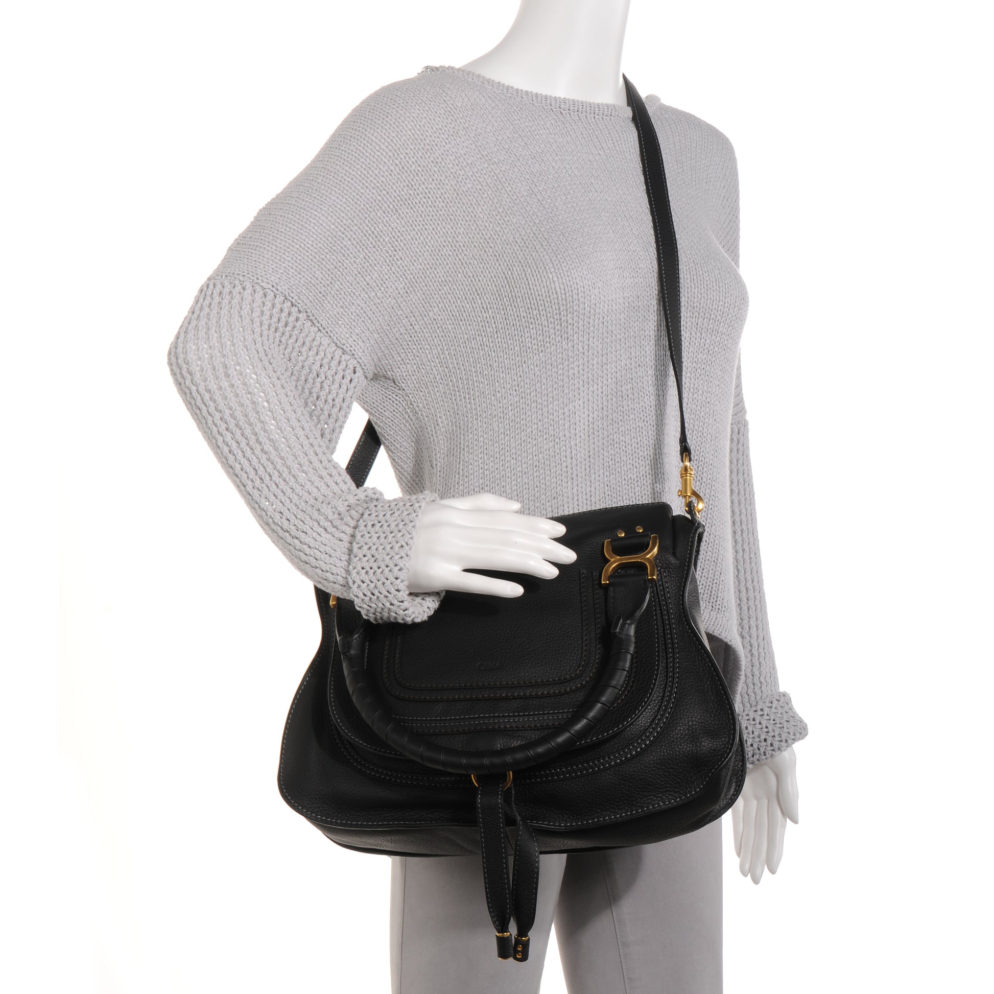 Chloe Calfskin Medium Marcie Satchel Black 2 of 9