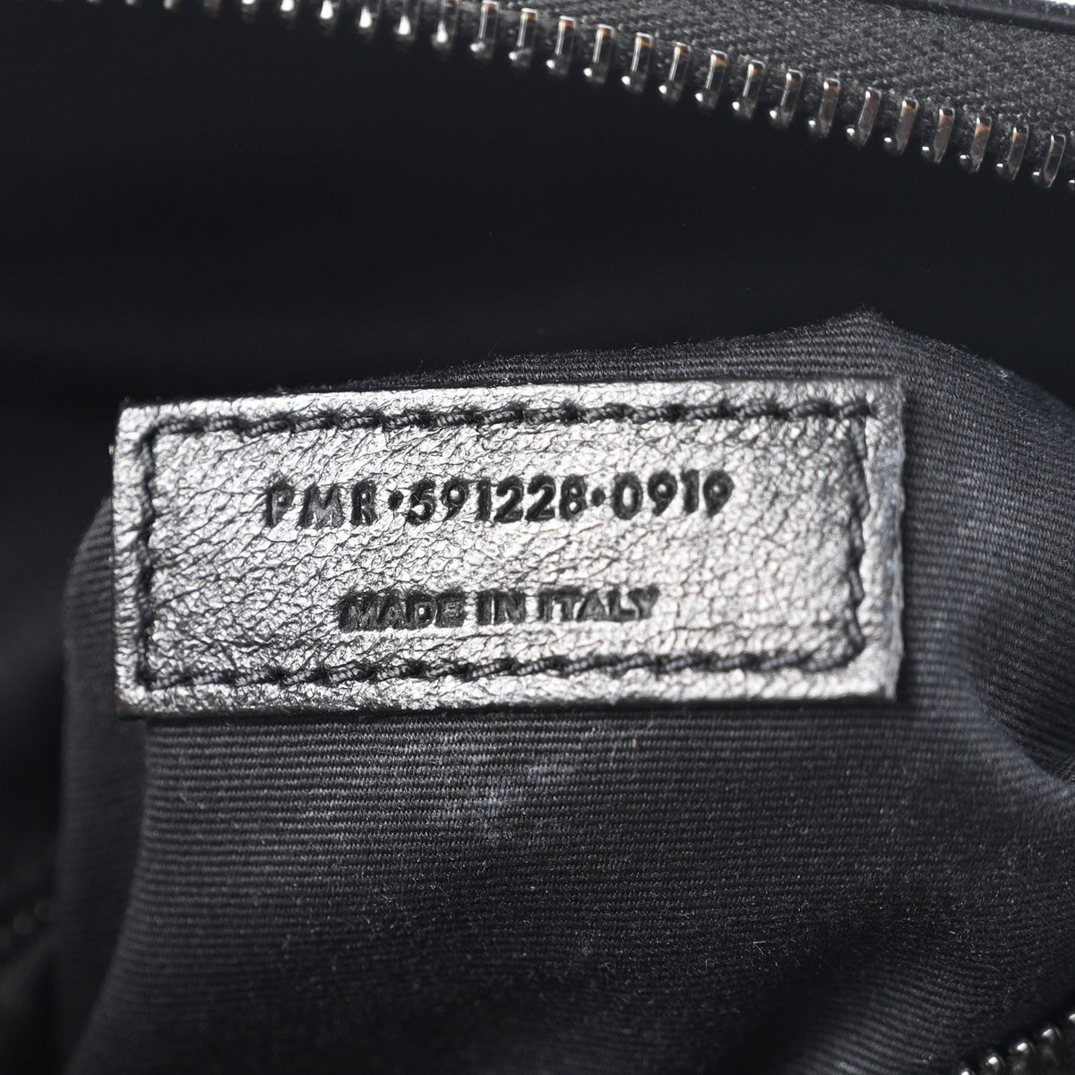 Saint Laurent Crocodile Embossed Calfskin Matelasse Monogram Baby Niki Shoulder Belt Bag Black 7 of 10